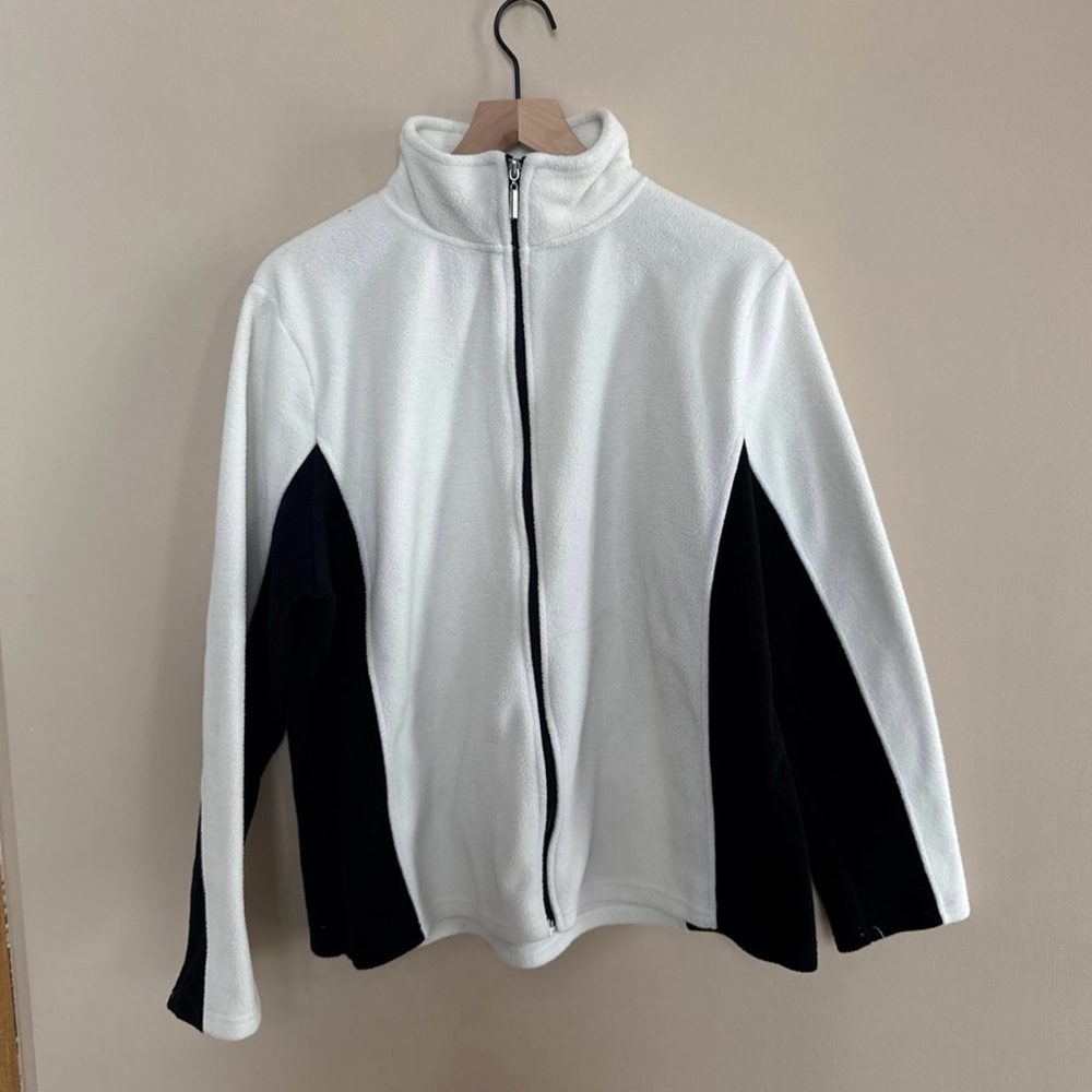Women's Black and White Fleece Jacket